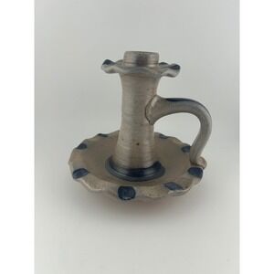 Handmade Rowe‎ Pottery Works Chamber Candlestick Holder Cambridge, WI 1988